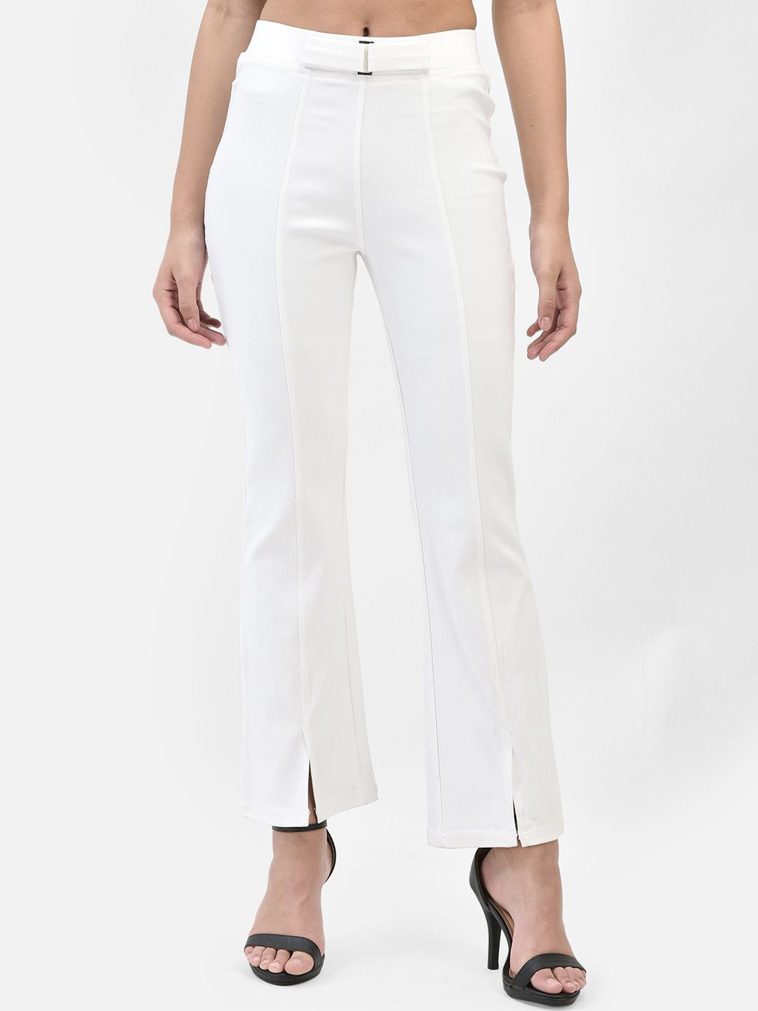 

FUTURO Women Super Flared High-Rise Trousers, White