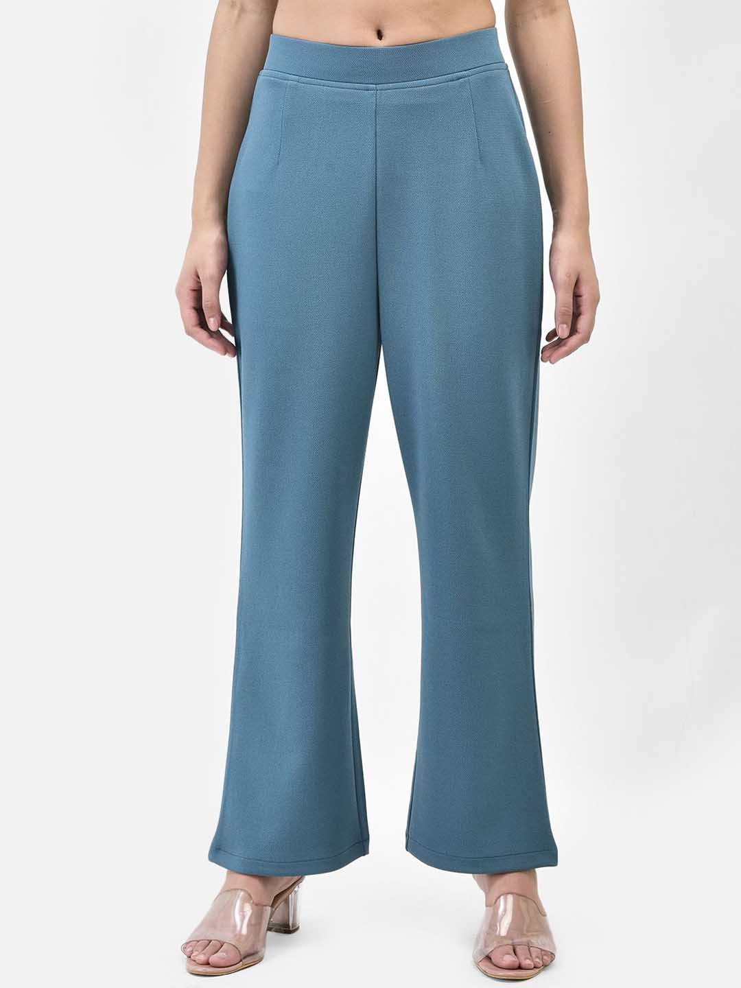 

FUTURO Women Relaxed Loose Fit High-Rise Trousers, Teal