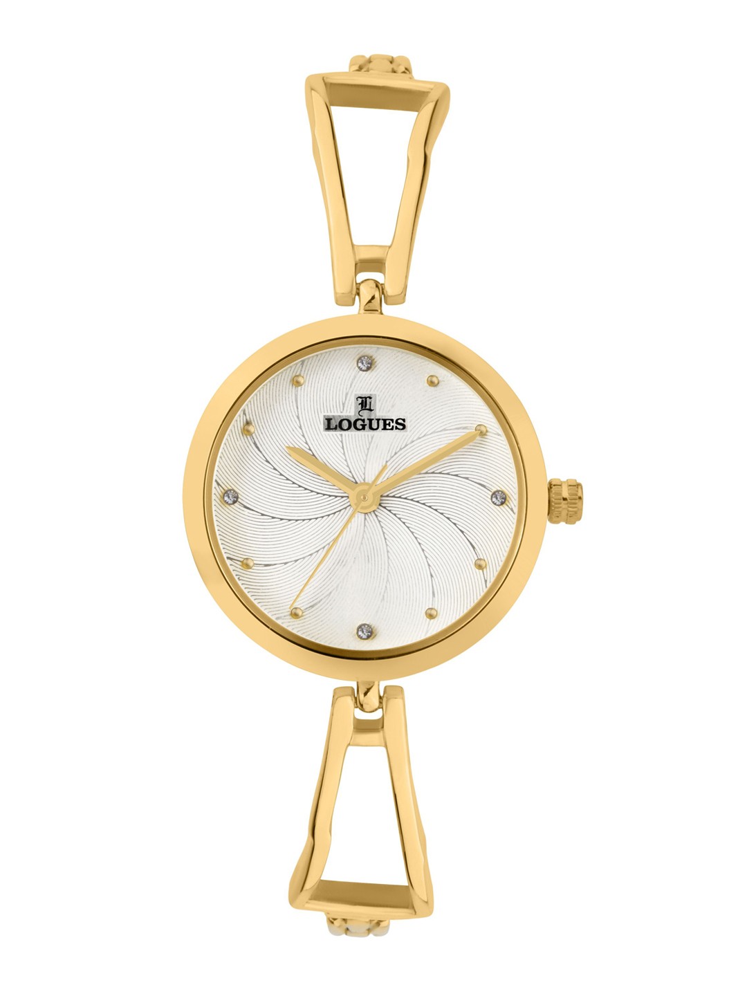 

L LOGUES Women Brass Dial & Bracelet Style Straps Analogue Watch L E-710 YM-02, Gold