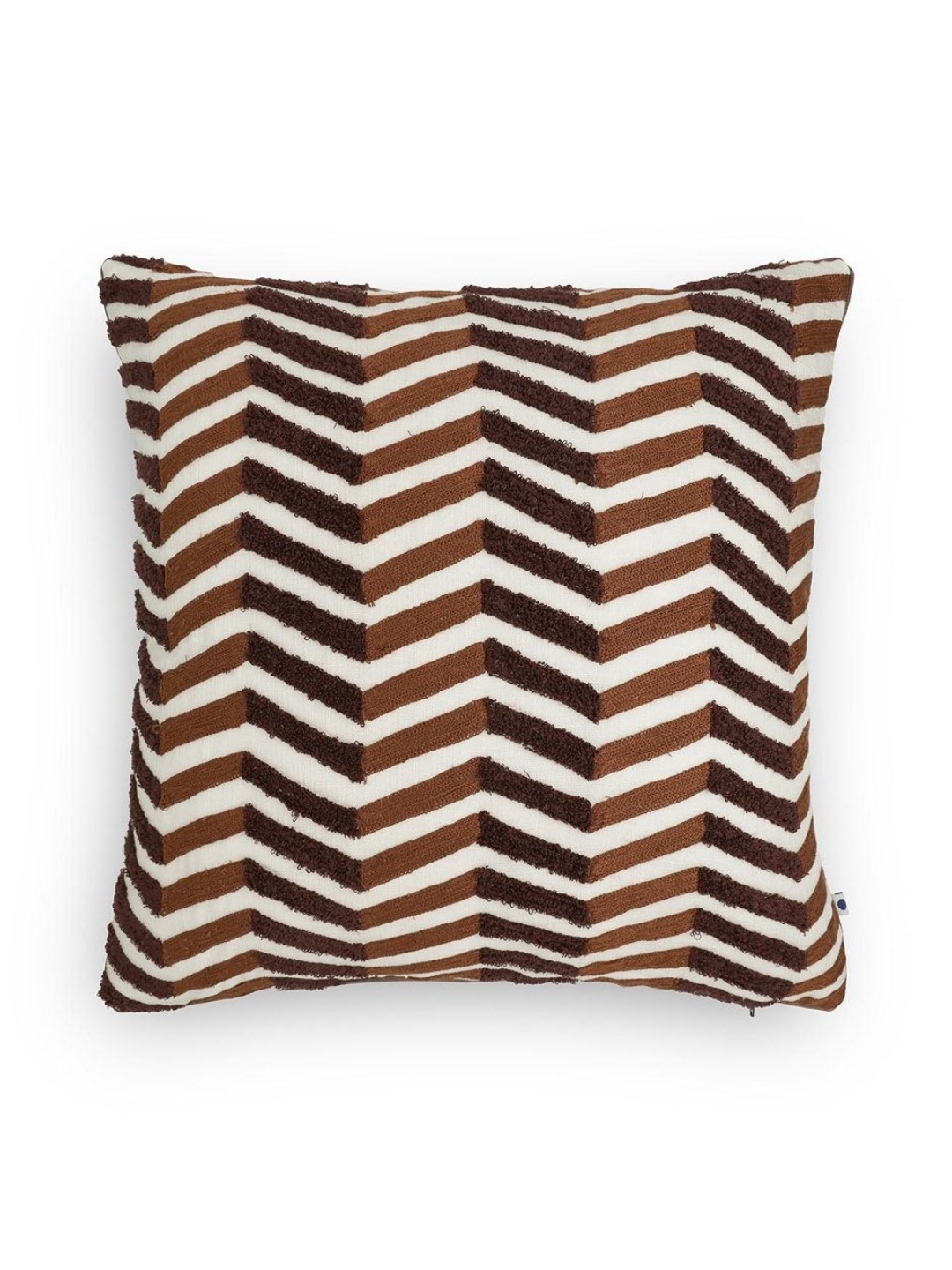 

ONSETHOMES Lahar Brown & White Geometric Embroidered Square Cushion Covers