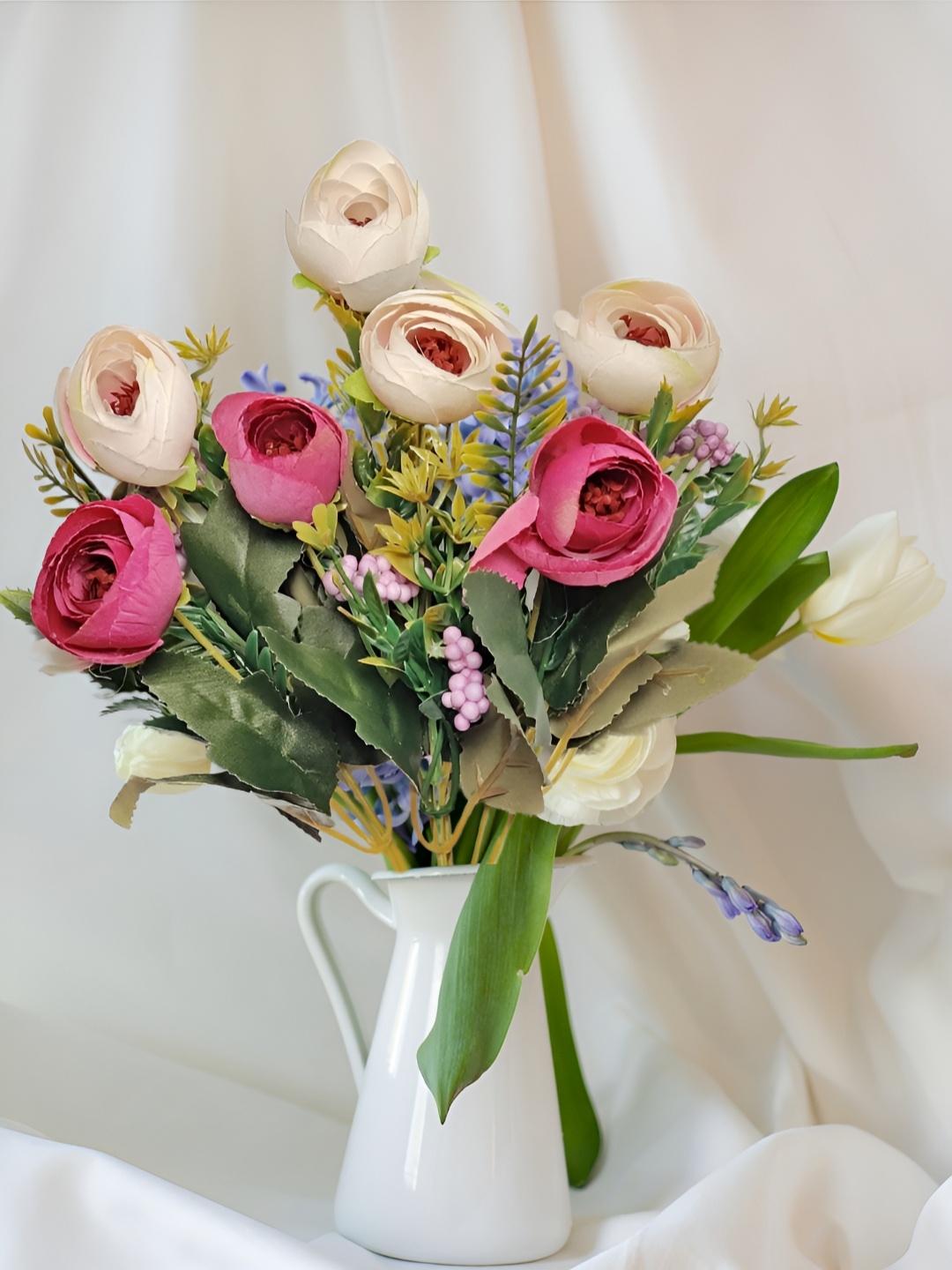 

ARTSY Cream-Coloured Peony Without Pot Artificial Flower