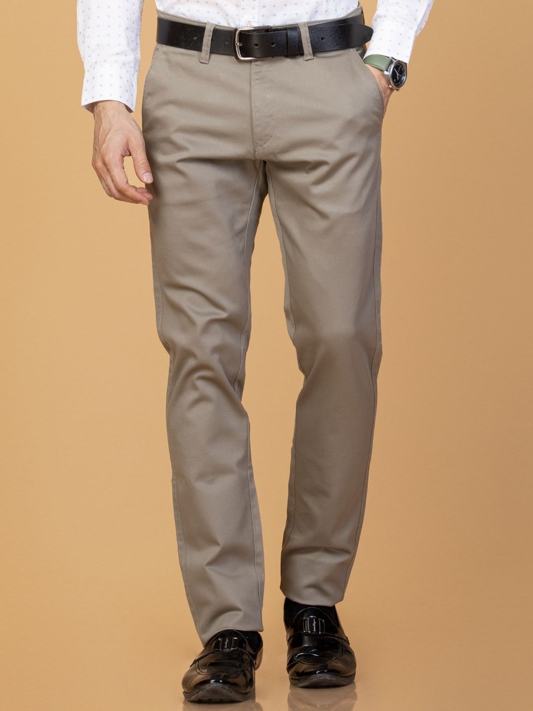 

Monterrey SF Men Smart Slim Fit Easy Wash Trousers, Green