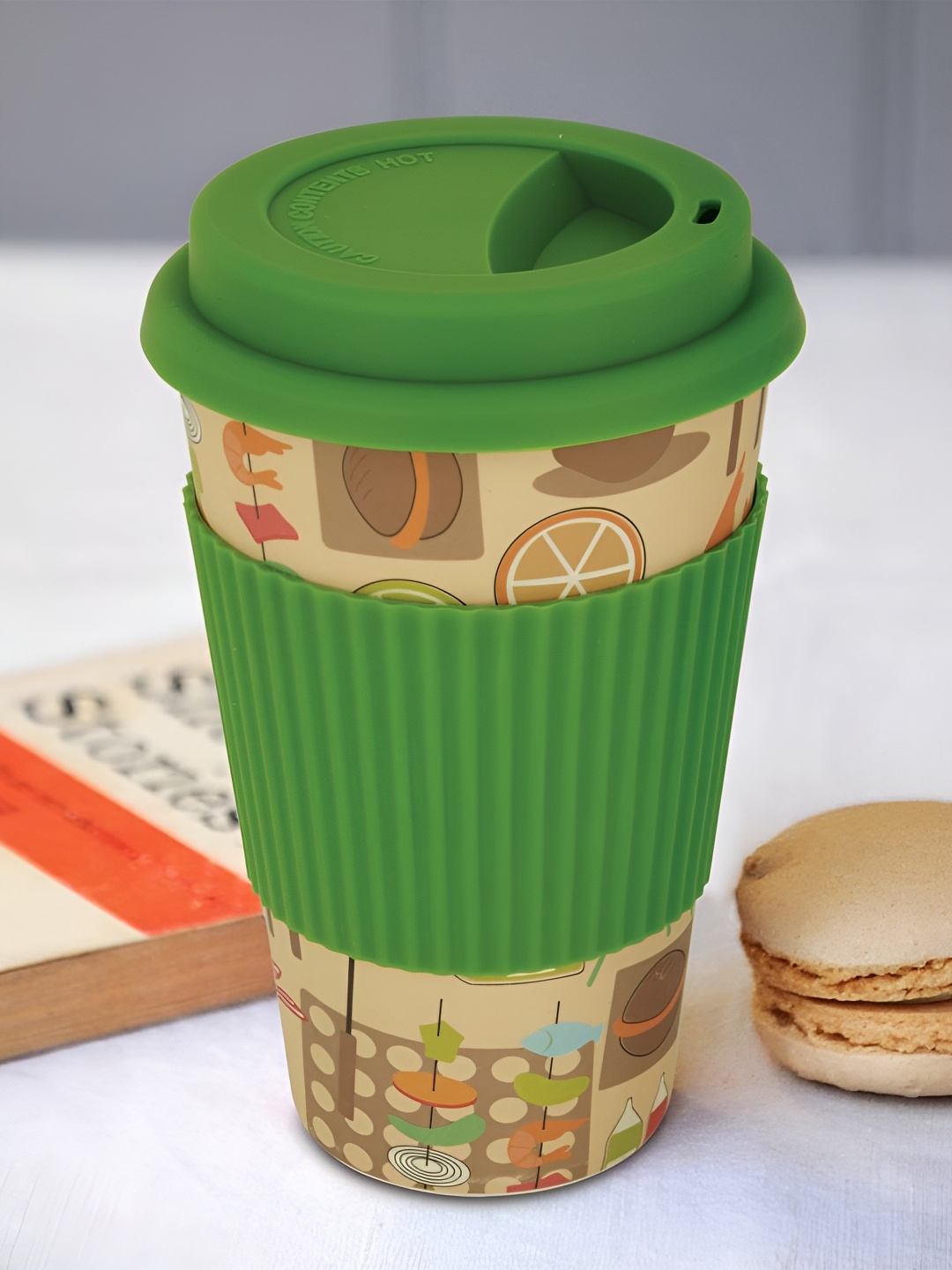 

Freelance Green & Beige 2 Pieces Bamboo Travel Cups and Mugs
