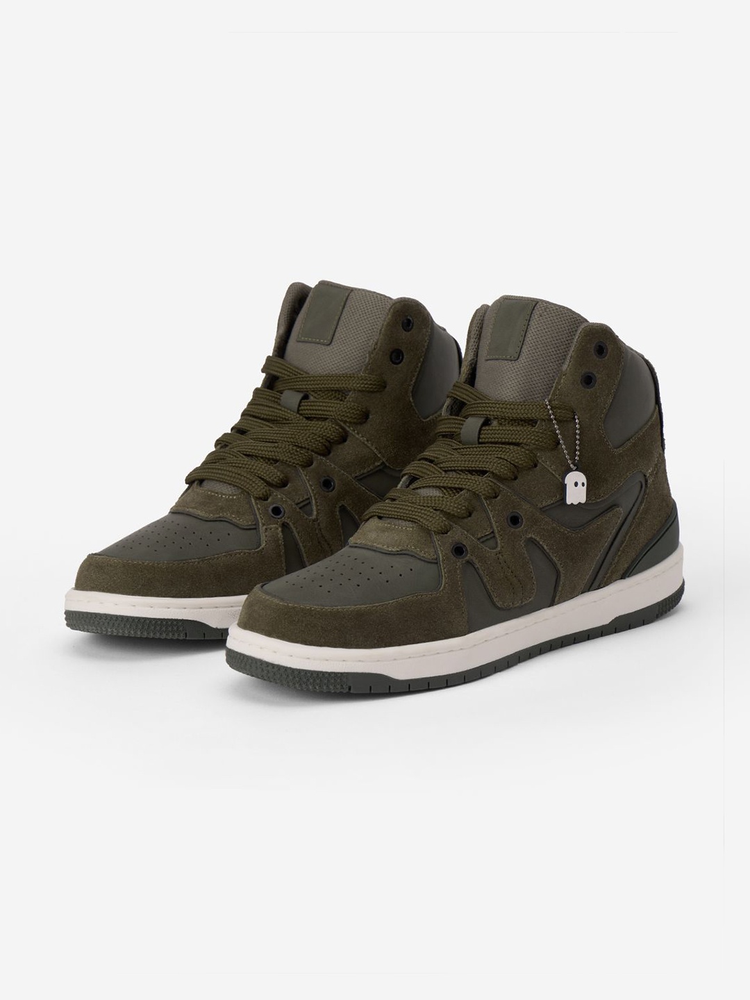 

The Souled Store Men Lace-Ups Lightweight Mid-Top Sneakers, Olive