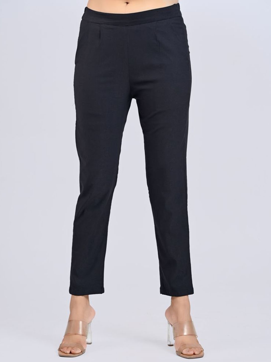 

MIRAYYA Women Tailored Skinny Fit Trousers, Black