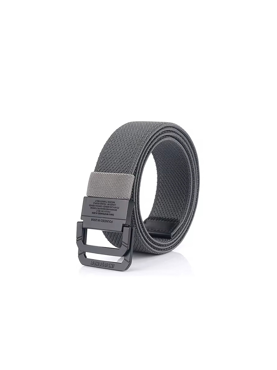 

AXXTTITUDE Men Textured Slider Buckle Closure Casual Belt, Grey