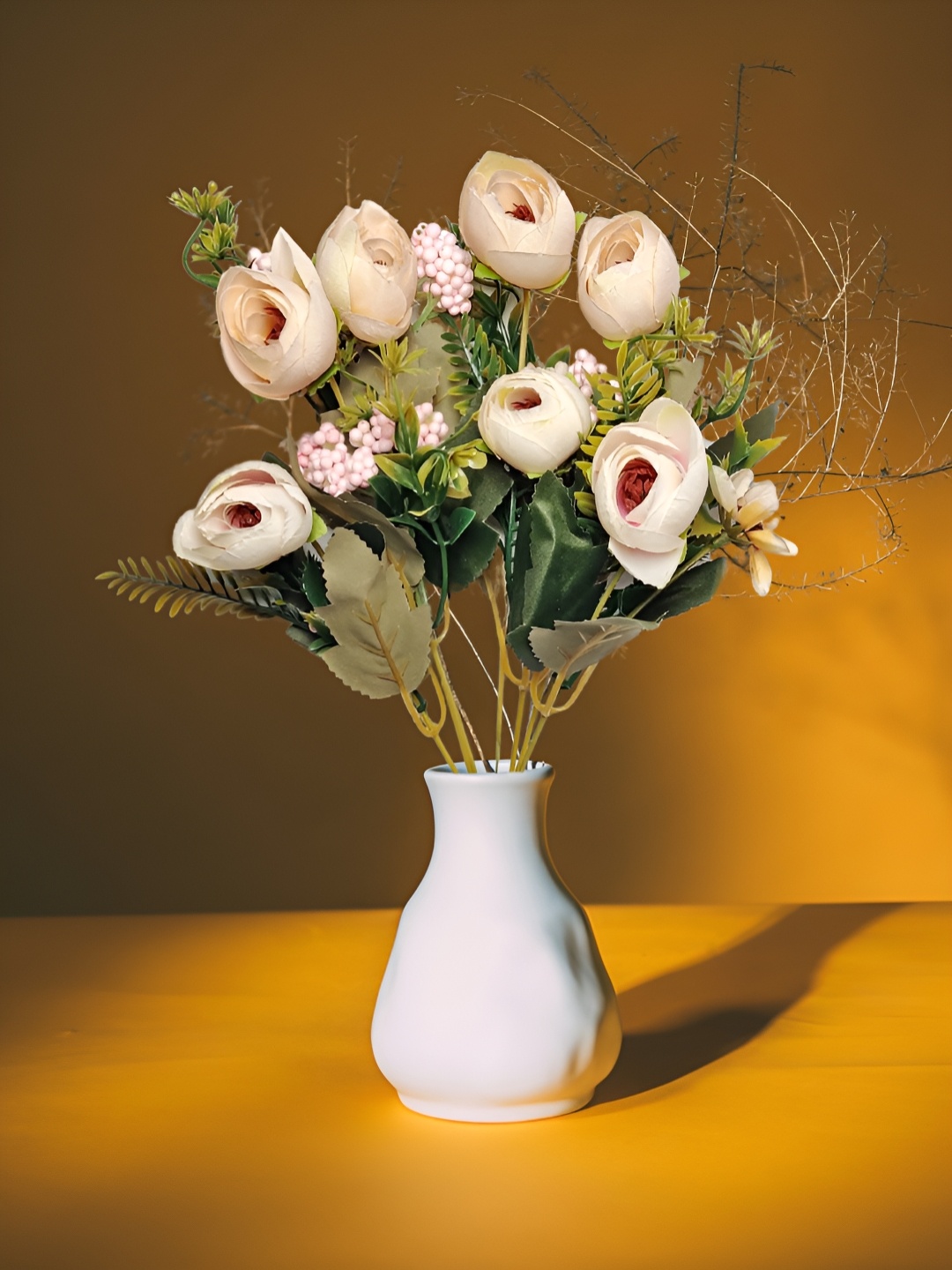 

ARTSY Cream-Coloured Peony Without Pot Artificial Flower