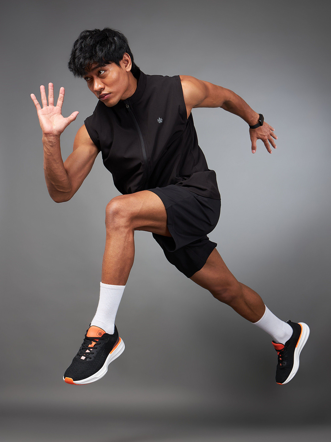 

CULT Stand Collar Lightweight Dawn to Dusk Running Gillet Sporty Jacket, Black