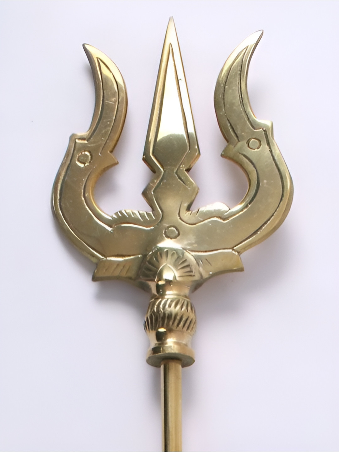 

Exotic India Gold-Toned Lord Shiva's Trishul in Brass Religious Idol Showpiece