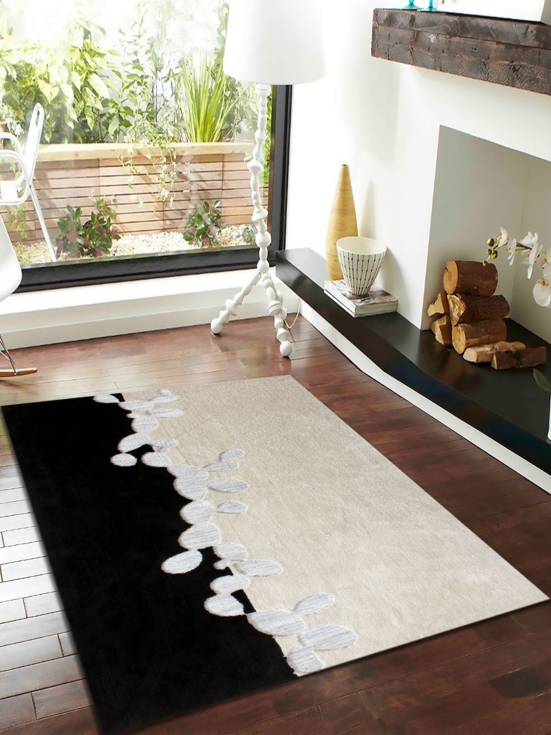 

MULTITEX Camel Brown & Black Abstract Anti-Skid Carpet