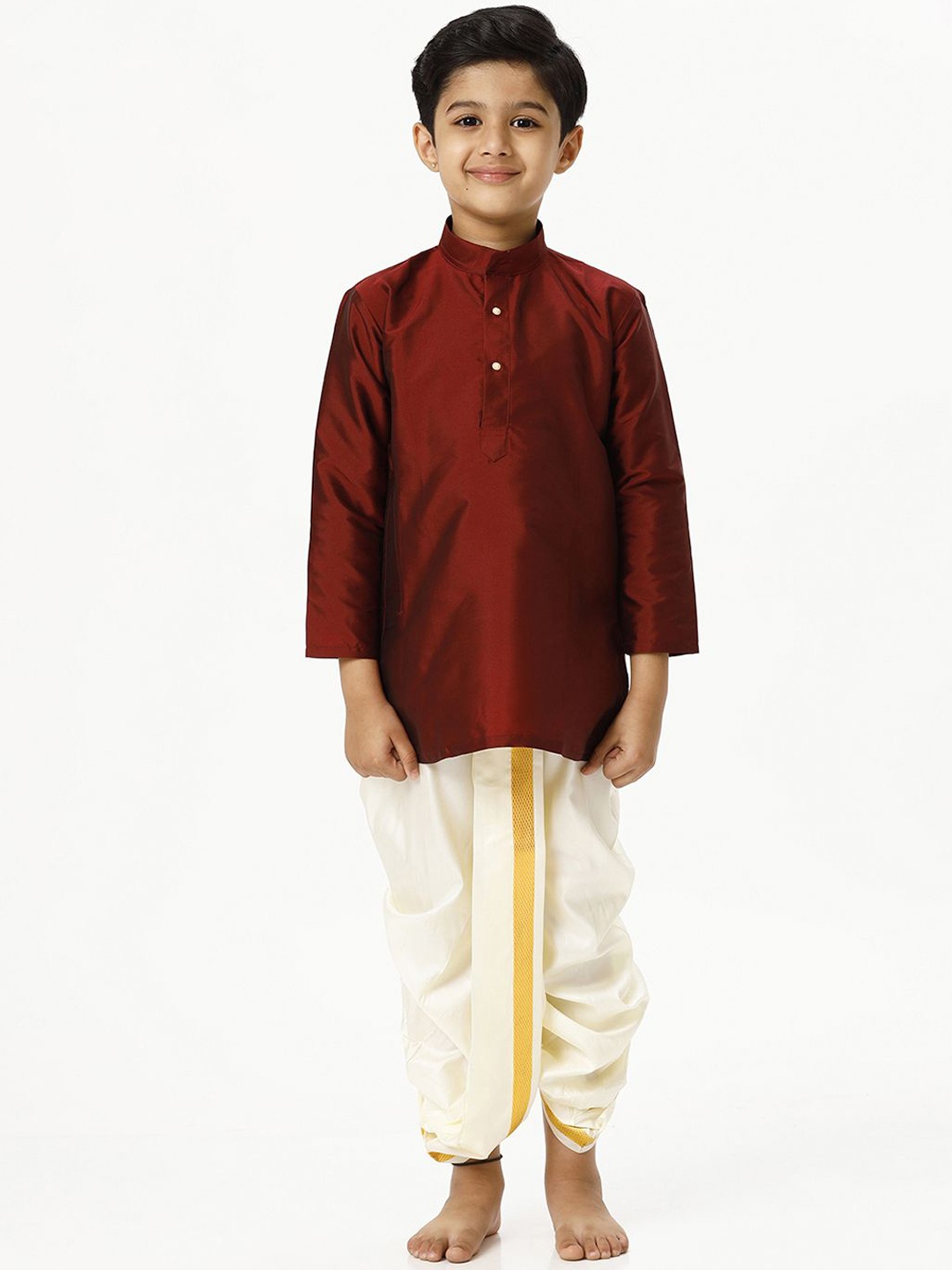 

Ramraj Boys Regular Kurta with Dhoti Pants, Maroon