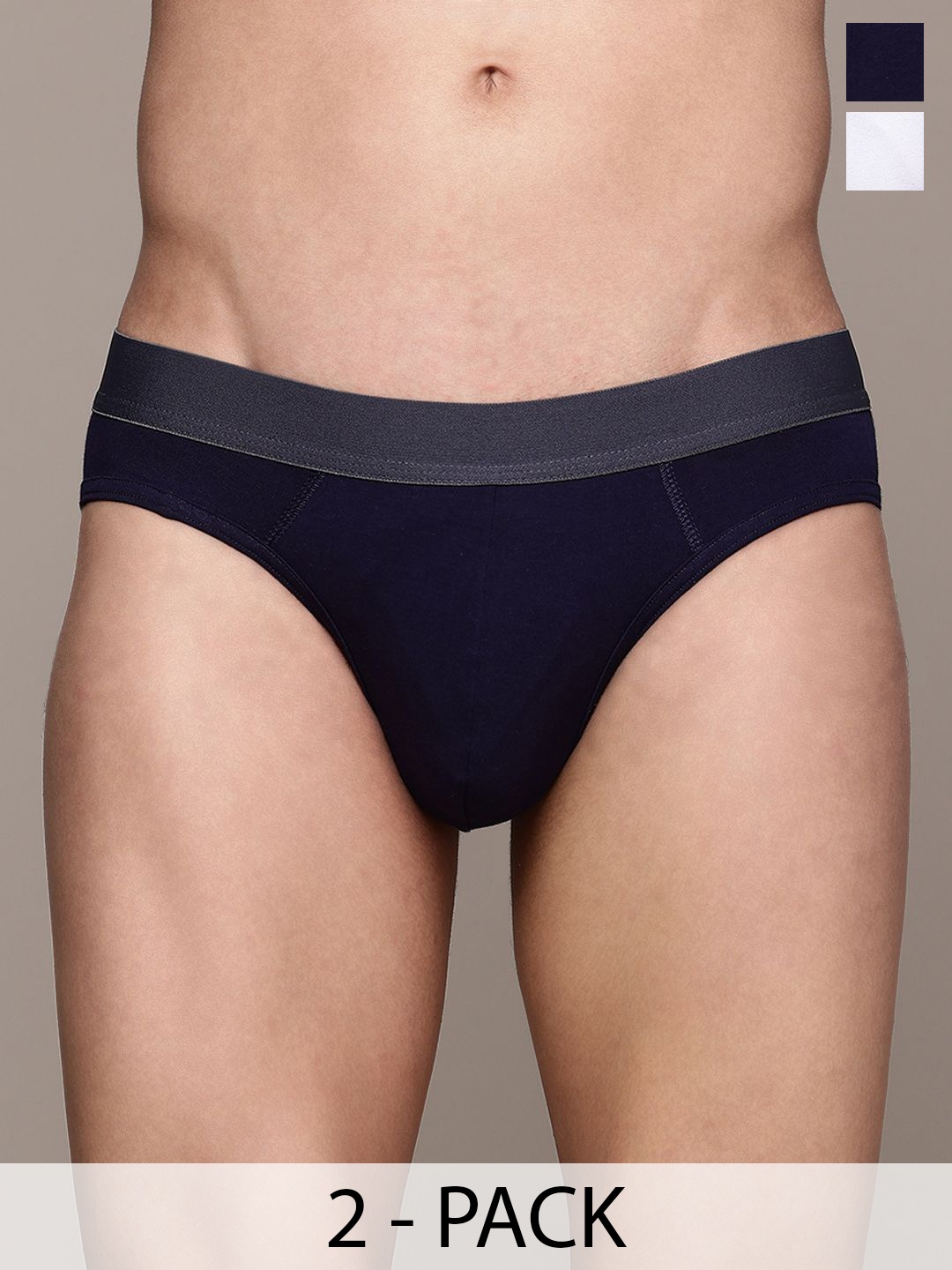 

The Roadster Lifestyle Co Pack of 2 Basic BriefsRD-MB-200-NB-WH-2, Navy blue