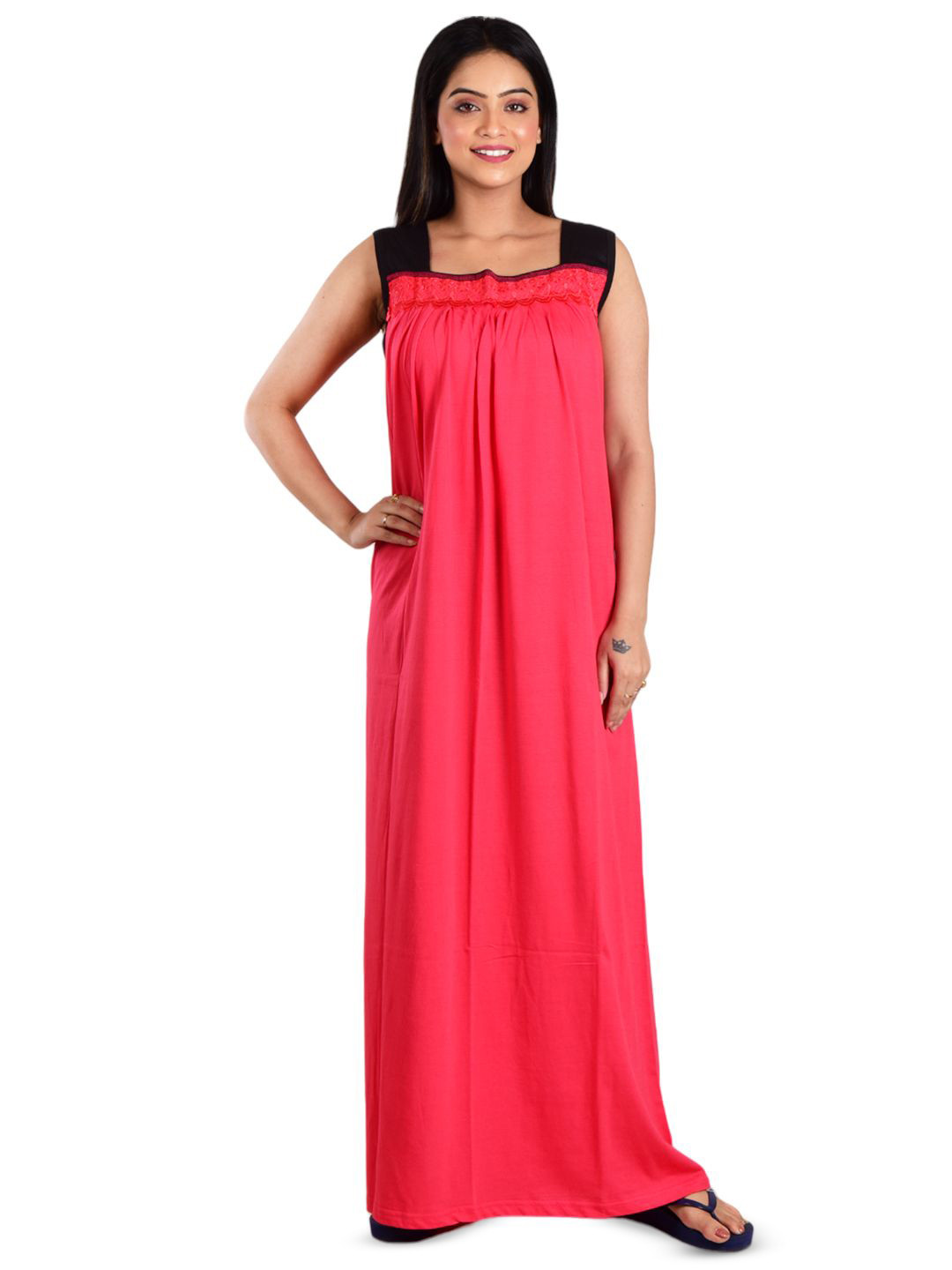 

DUI KONNA Women Maxi Nightdress, Red