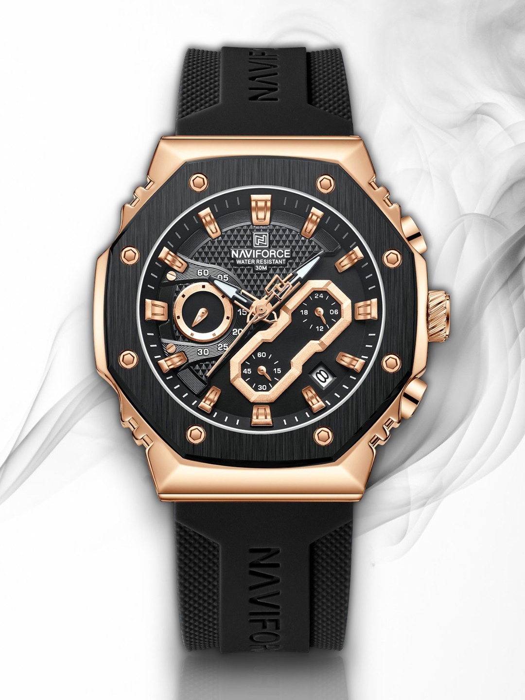 

Naviforce Men Dial & Straps Analogue Multi Function Watch NF8035L RGBB, Rose gold