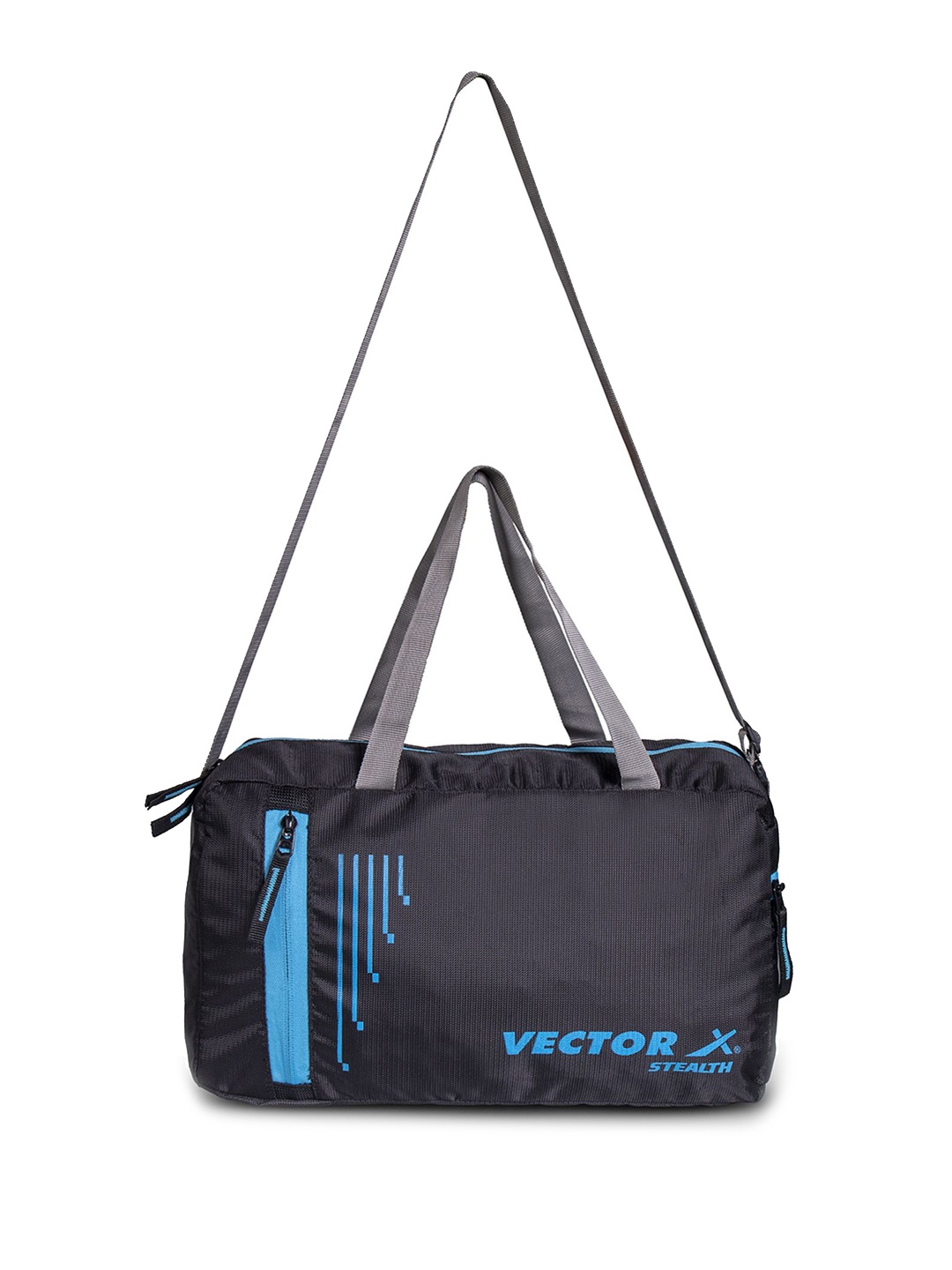 

VECTOR X Unisex Printed Medium Foldable Gym Duffel Bag, Black