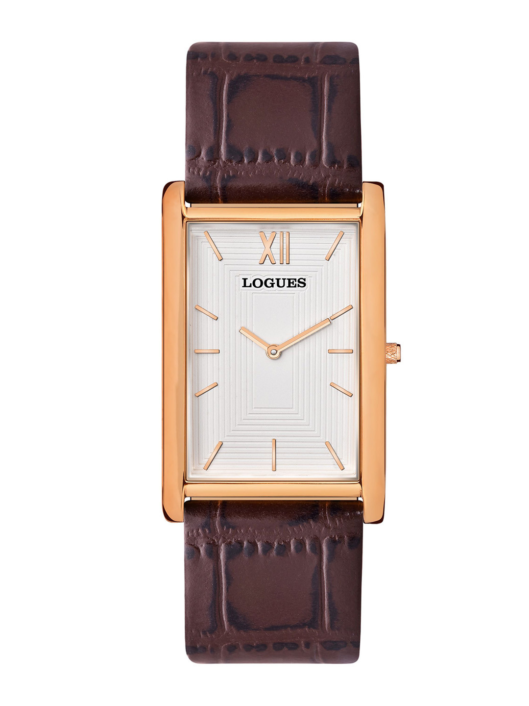 

L LOGUES Men Brass Dial & Leather Textured Straps Analogue Watch G 1472 WL-02, Brown