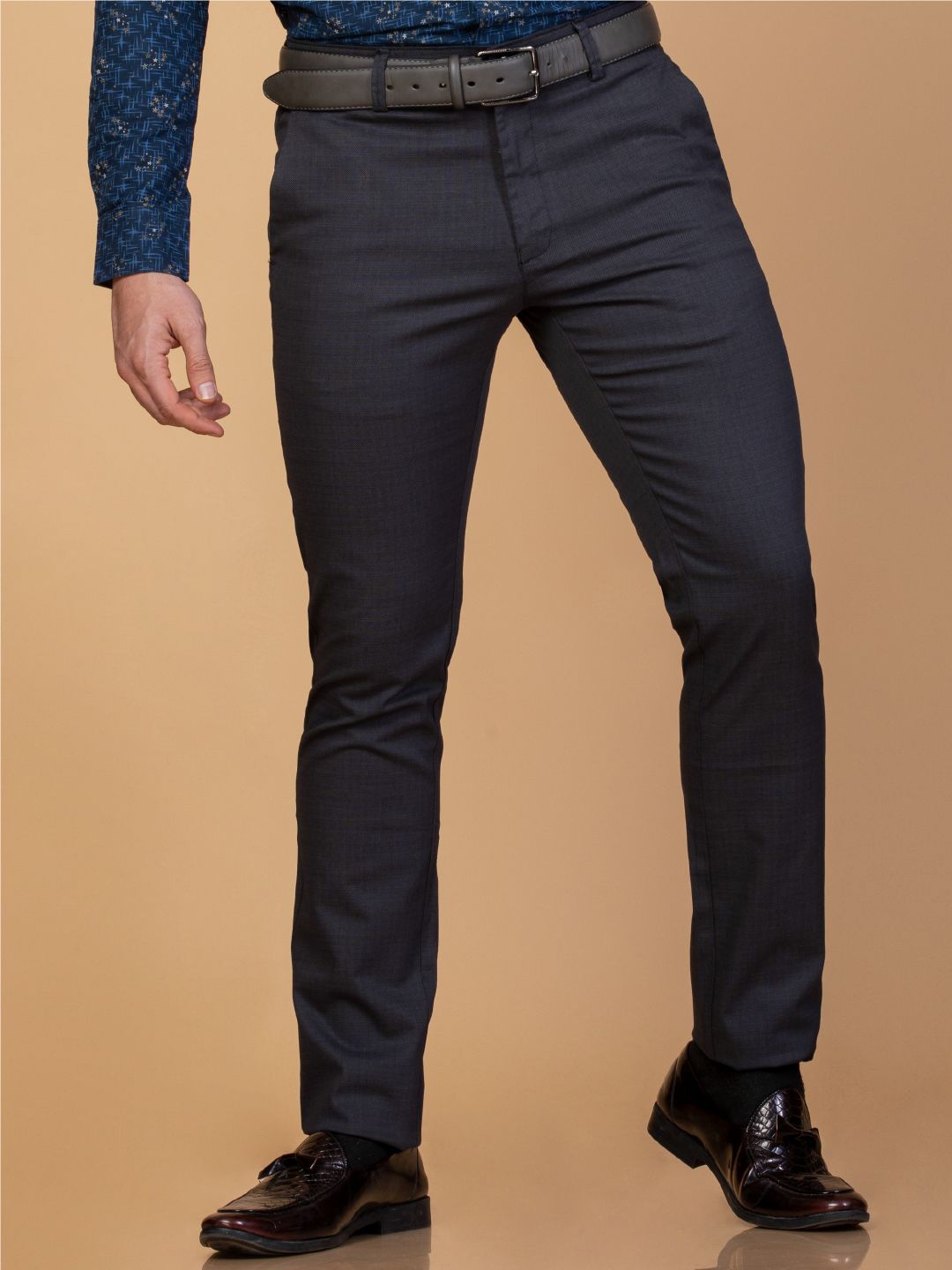 

Monterrey SF Men Smart Slim Fit Cotton Easy Wash Trousers, Grey