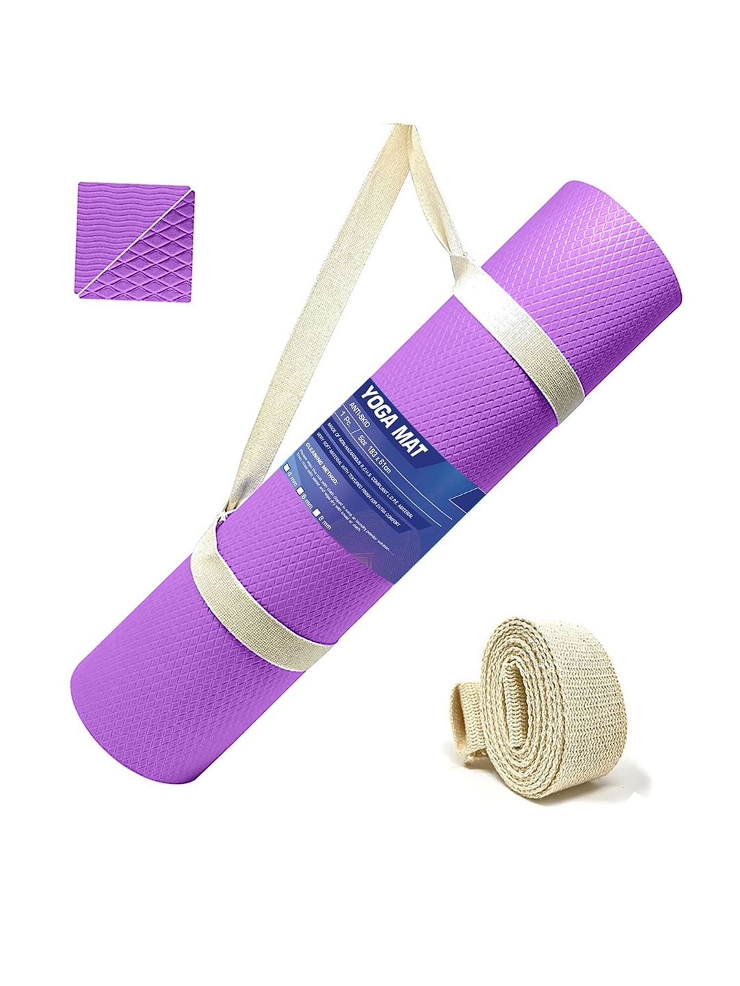 

STRAUSS Purple Rectangular Anti-Skid Yoga Mat