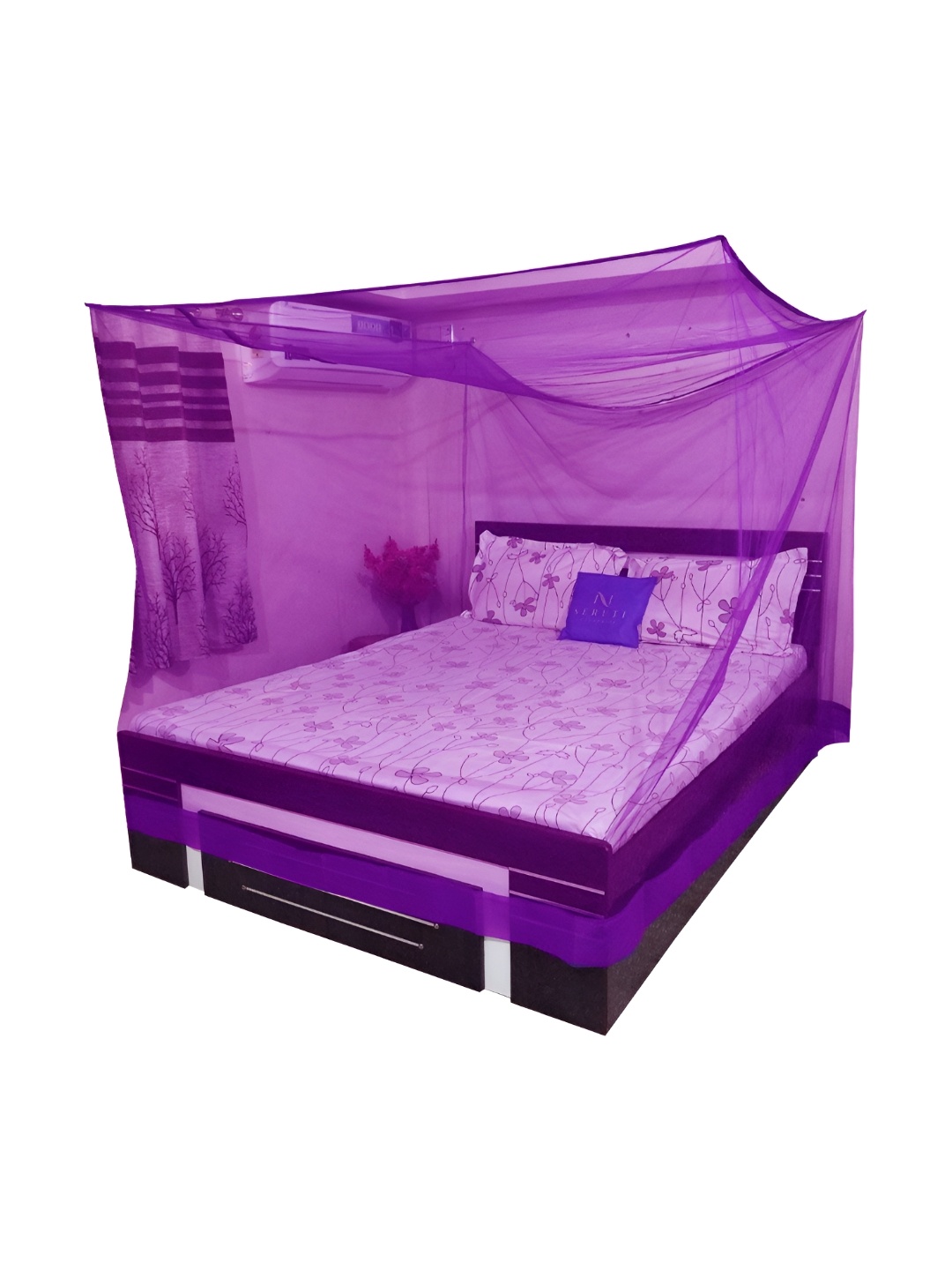 

Neruti Enterprise Purple King Size Non-Foldable Hanging Mosquito Net