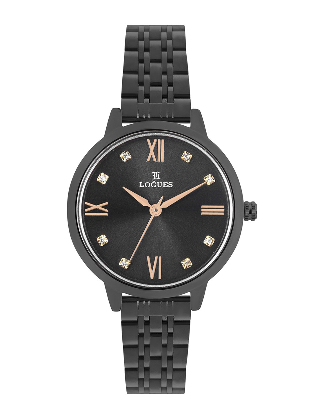 

L LOGUES Women Brass Dial & Bracelet Style Straps Analogue Watch L 7930 QM-27, Grey