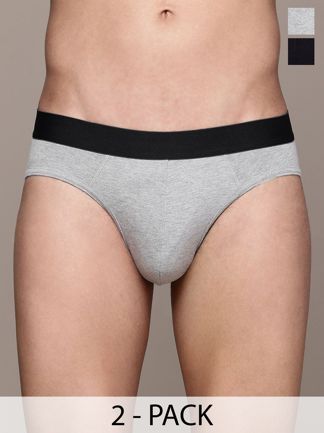 

The Roadster Lifestyle Co Men Basic Briefs RD-MB-200-BK-MG-2 (Pack of 2), Black