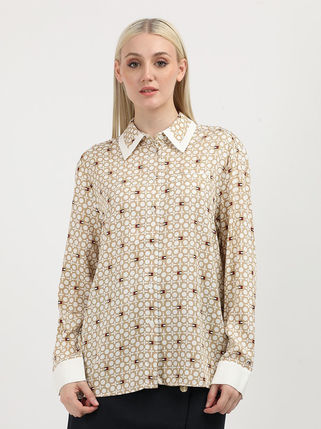 

Tommy Hilfiger Women Floral Opaque Casual Shirt, Khaki