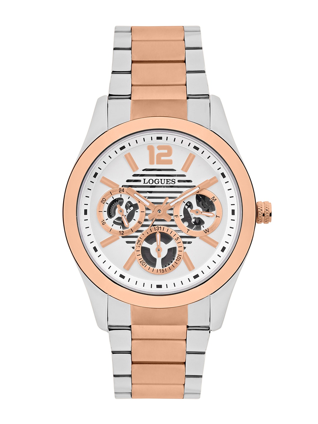 

L LOGUES Men Brass Dial & Wrap Around Straps Analogue Watch G 1974 BWM-02, Rose gold