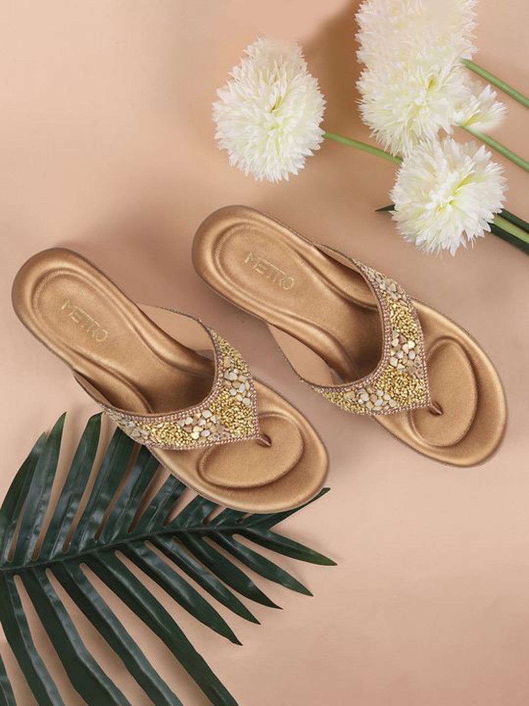 

Metro Embellished Wedge Heel Sandals, Gold