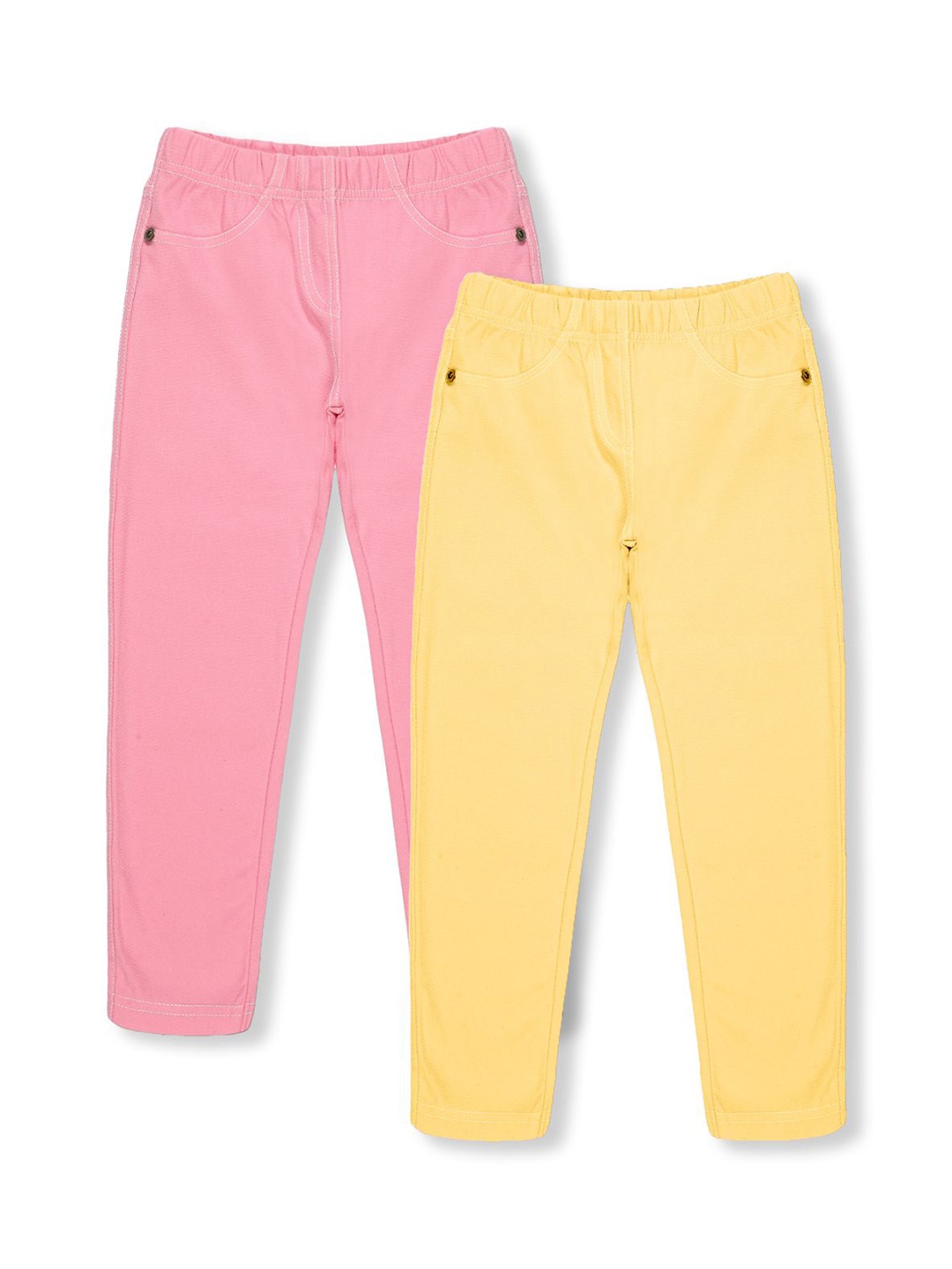 

3PIN Pack of 2 Girls Solid Jeggings, Pink