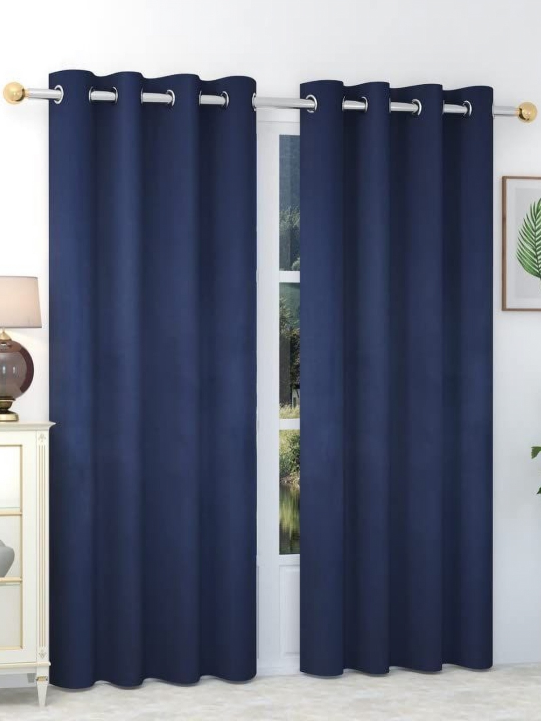 

Innovative Edge Blue 2 Pieces Black Out Window Curtains