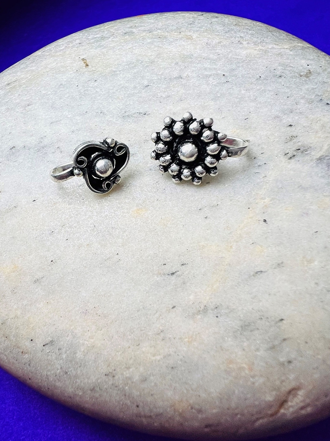 

Arte Jewels Set Of 2 Sterling Silver Oxidised Stud Nosepin