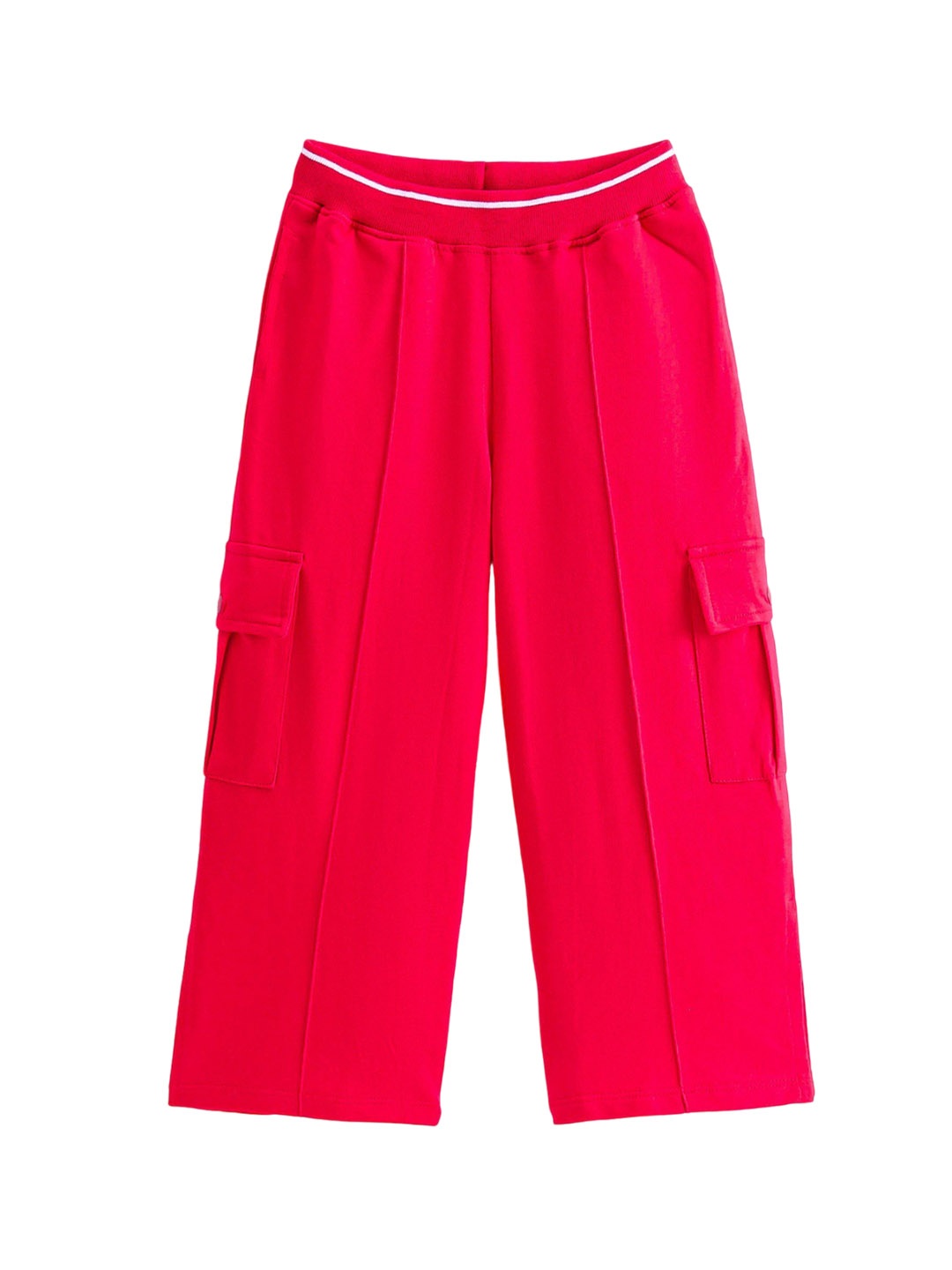 

Honeyhap Girls Pure Cotton Relaxed-Fit Track Pants, Red