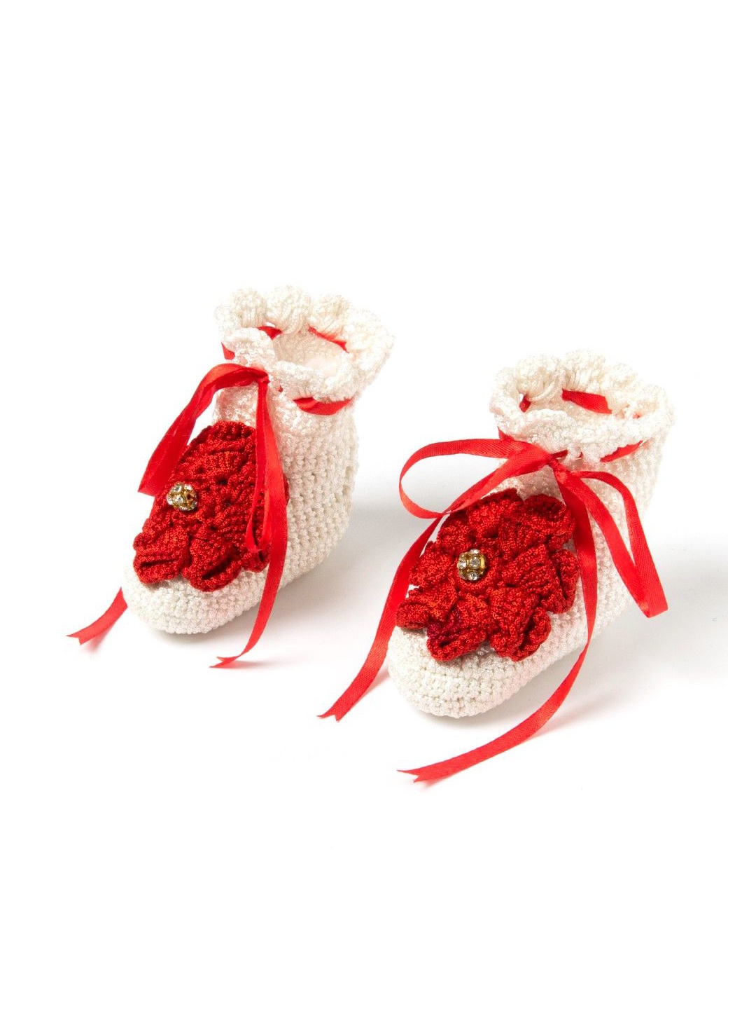 

FUNKRAFTS Girls Handmade Crochet Acrylic Booties, White