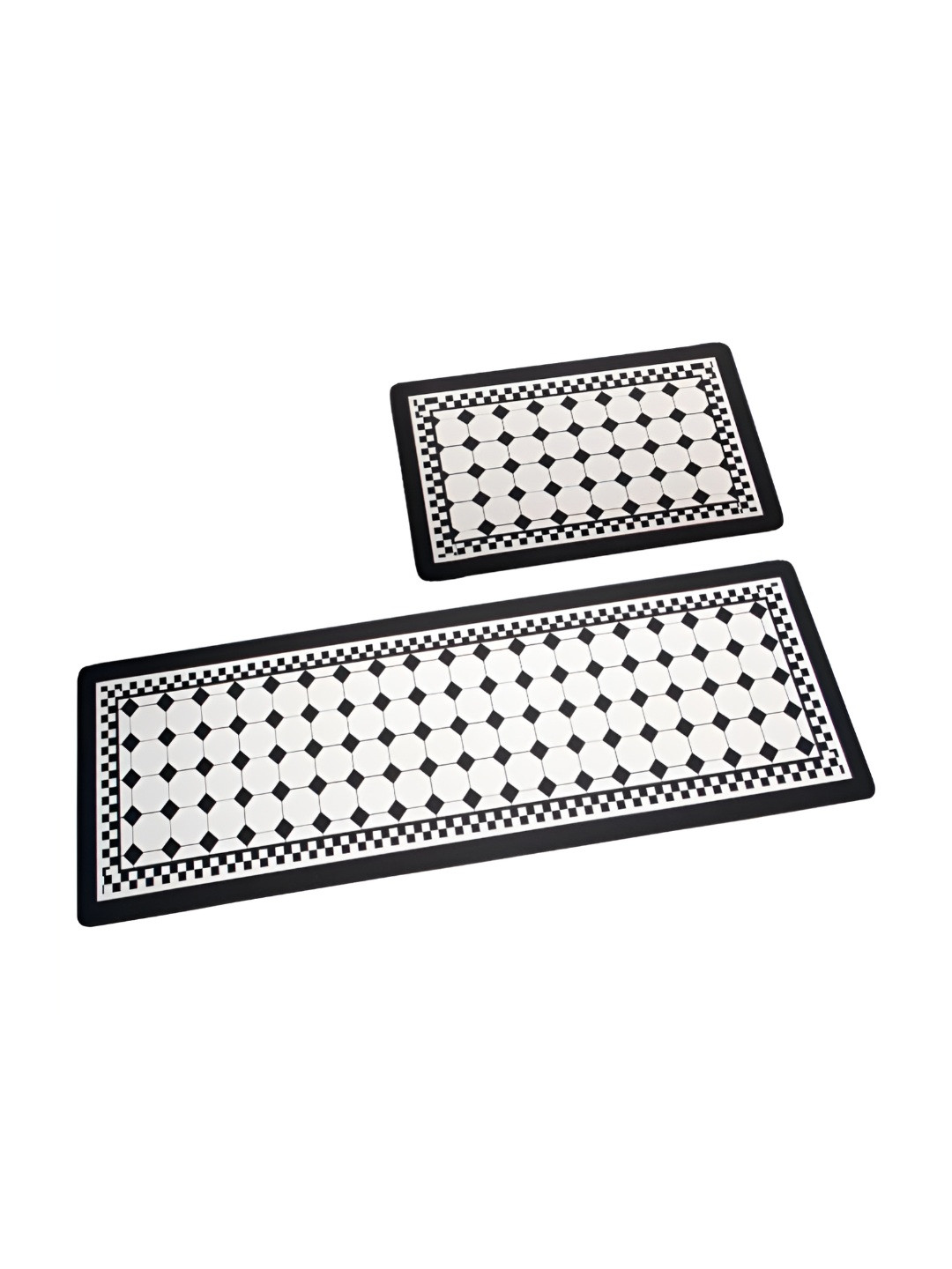 

HomeCloud Black & White 2 Pieces Rectangular Kitchen Mat