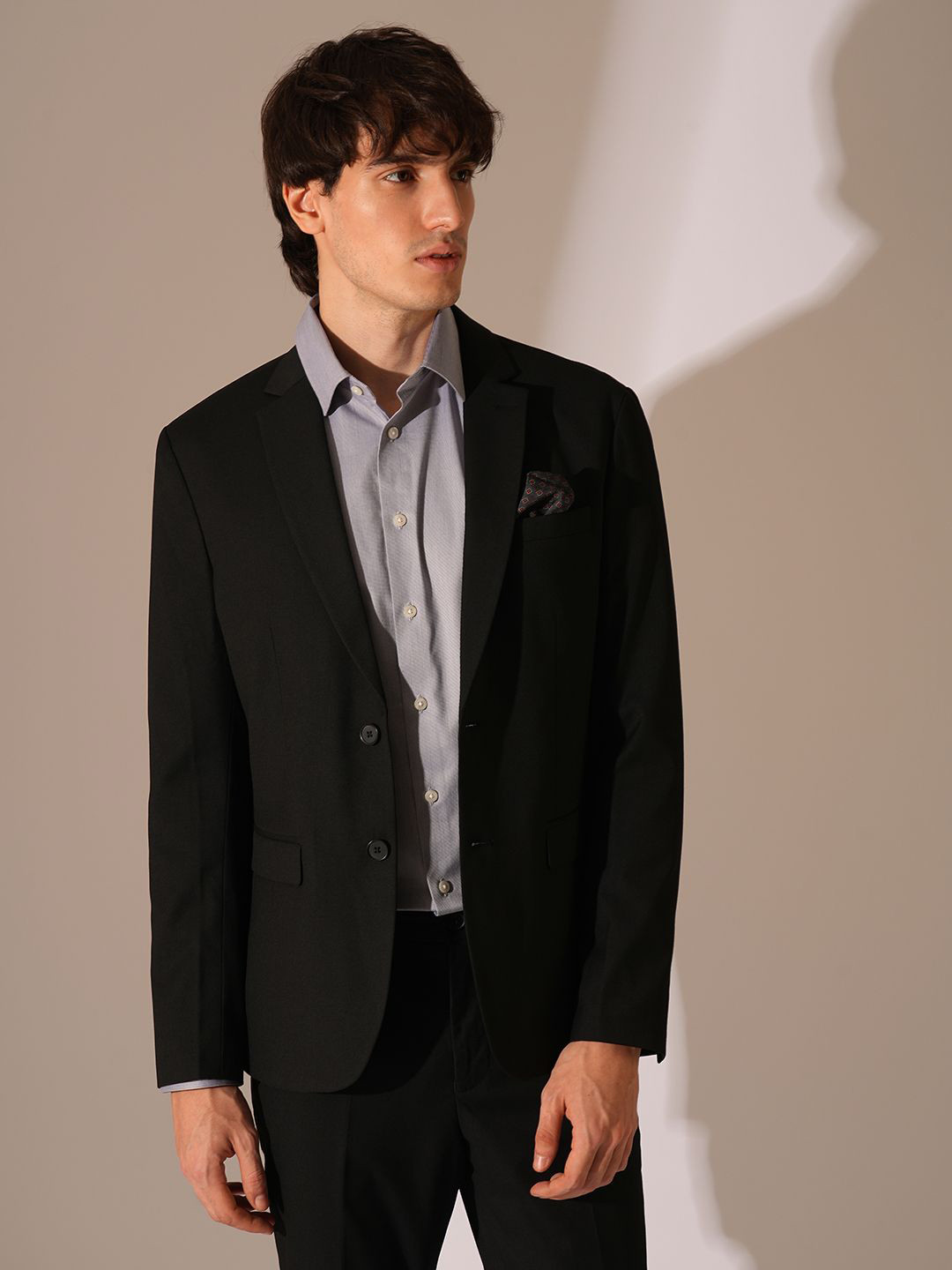 

SELECTED Men Spread Collar Solid Cotton Slim Fit Formal Shirt, Grey