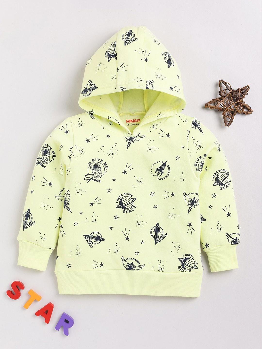 

MIMINO Unisex Kids Graphic Printed Sweatshirt, Yellow