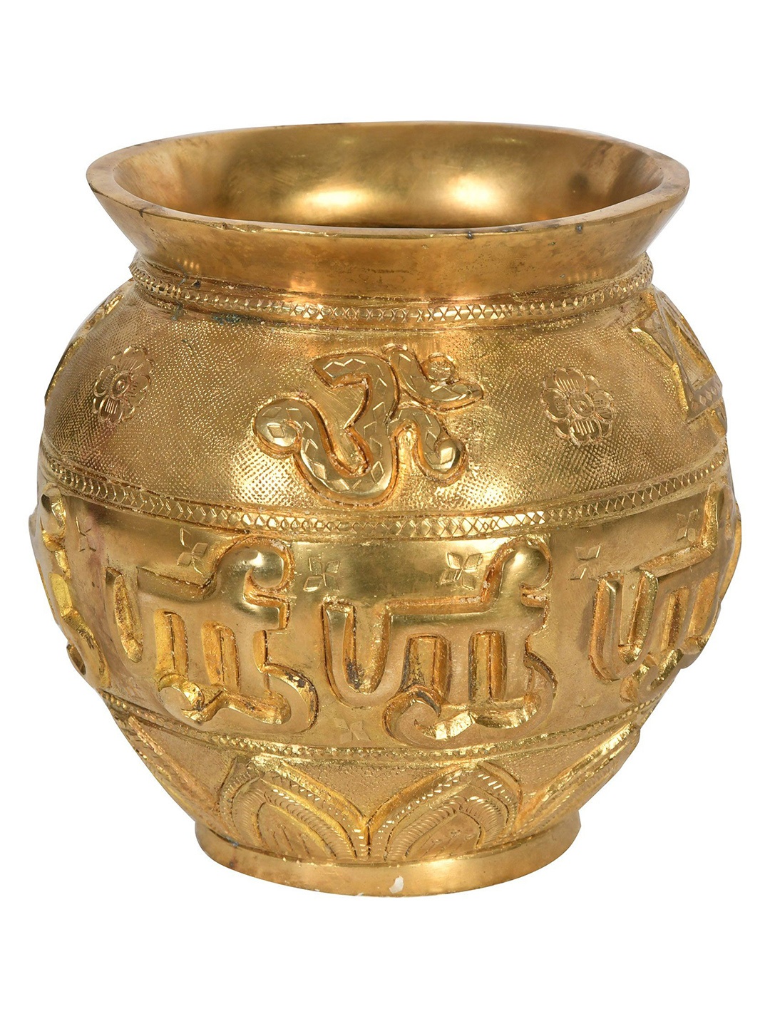 

Exotic India 5" Brass South Indian Puja Kalash, Gold