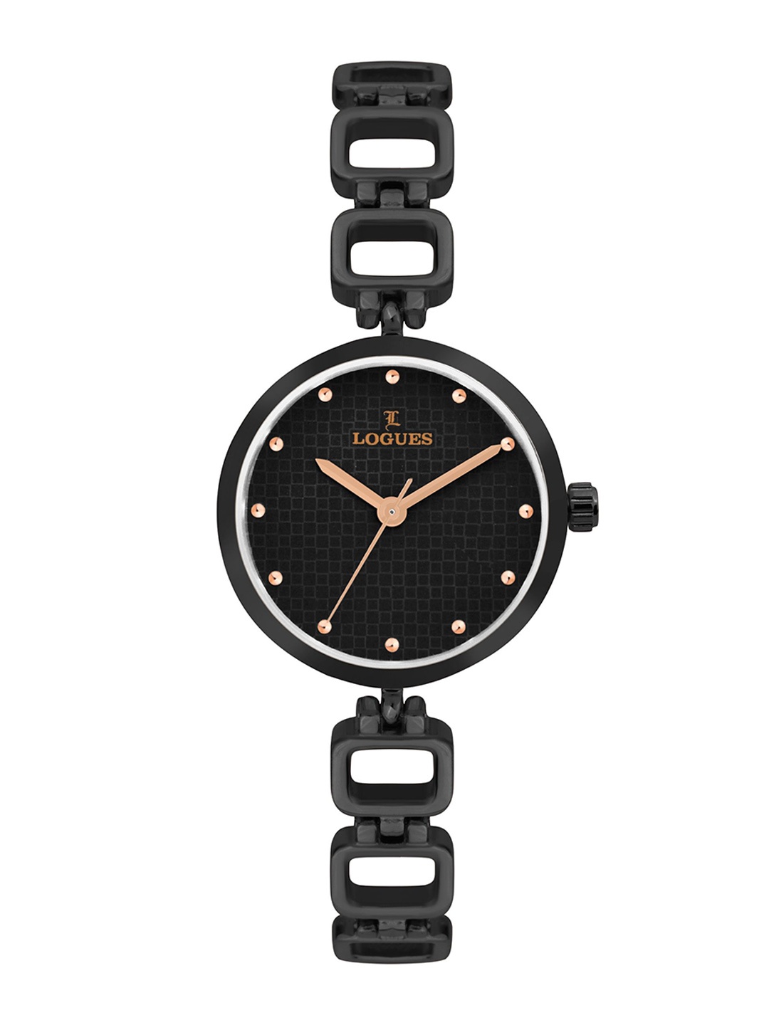 

L LOGUES Women Brass Dial & Bracelet Style Straps Analogue Watch L E-707 NM-03, Black