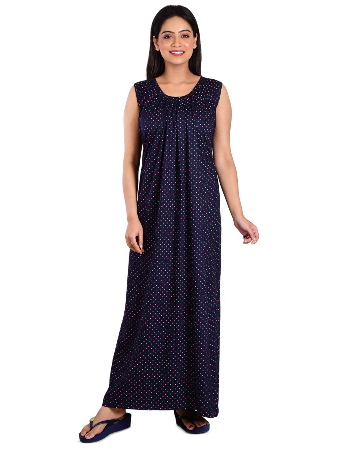 

DUI KONNA Printed Maxi Nightdress, Navy blue