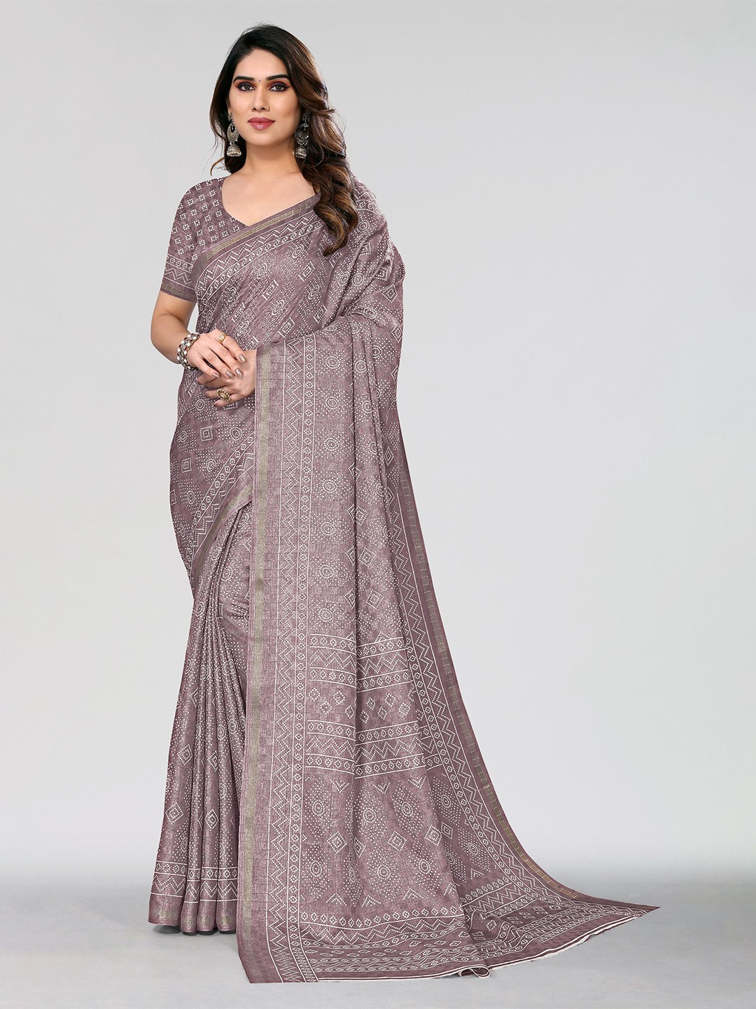 

VIRICA Ethnic Motifs Zari Saree, Brown
