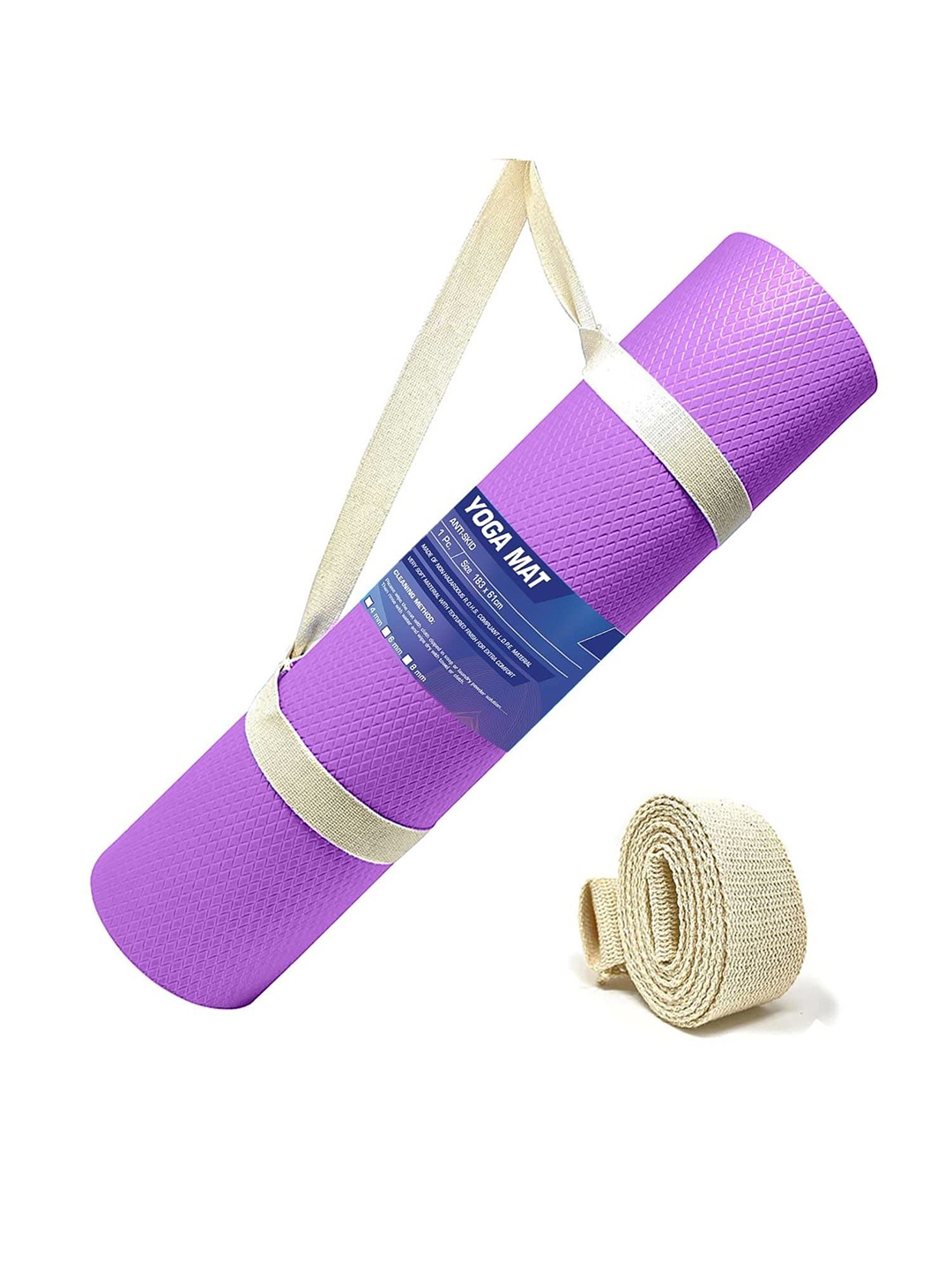 

STRAUSS Purple Rectangular Anti-Skid Yoga Mat