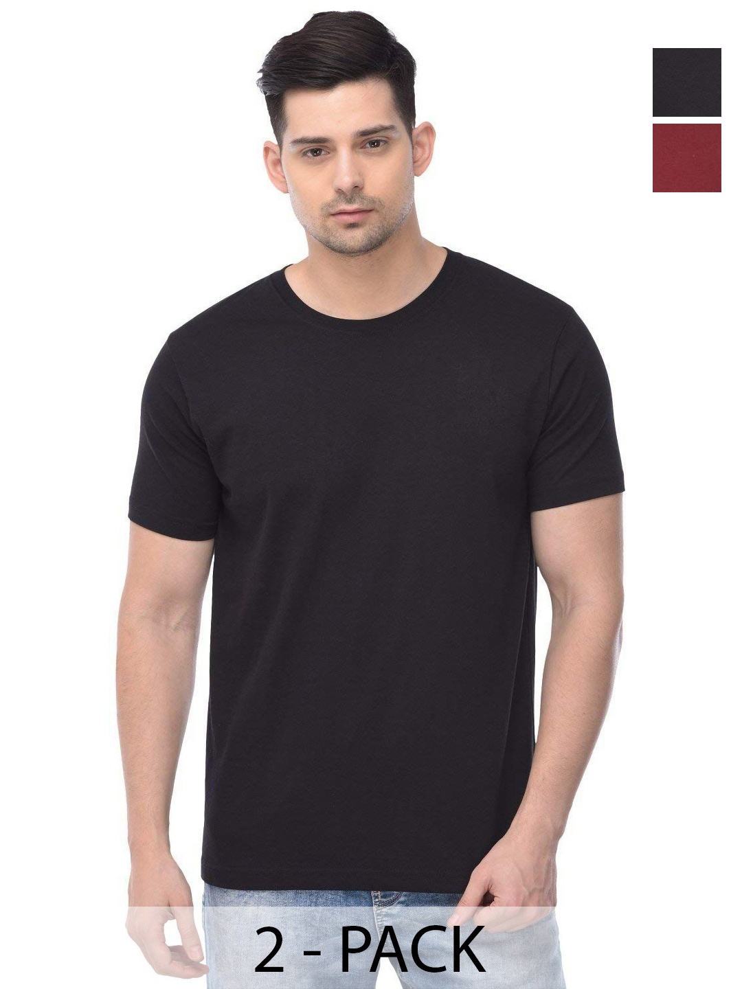 

COLOR CAPITAL Unisex Solid Round Neck Cotton T-Shirts, Na