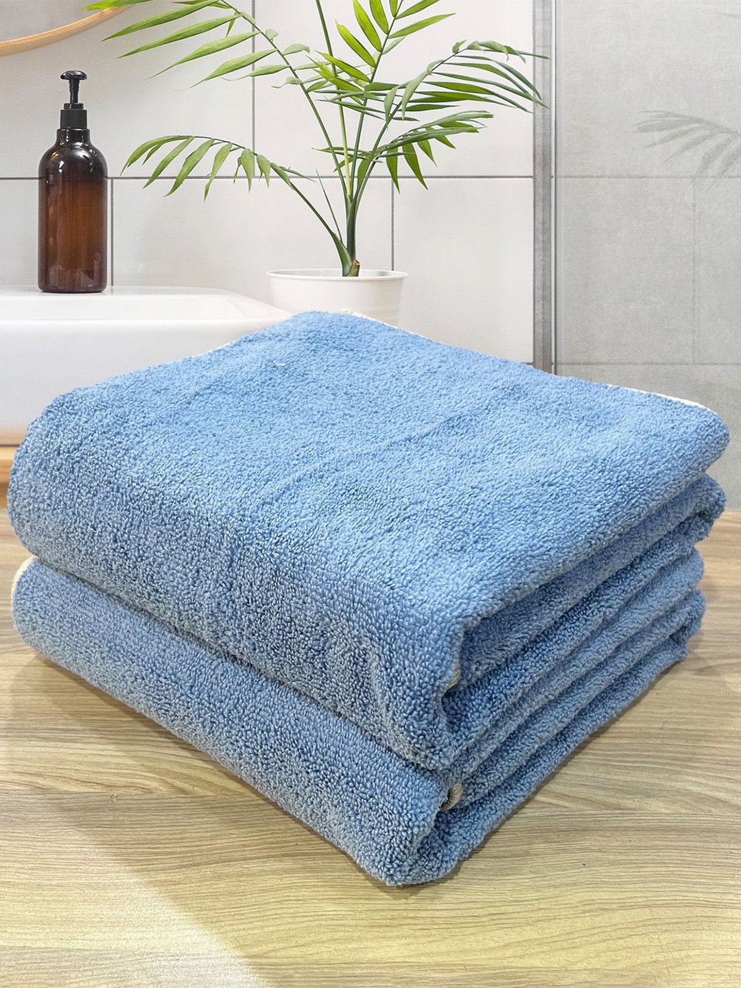 

LABHAM Blue 2 Pieces 450 GSM Ultra Absorbent Bath Towels