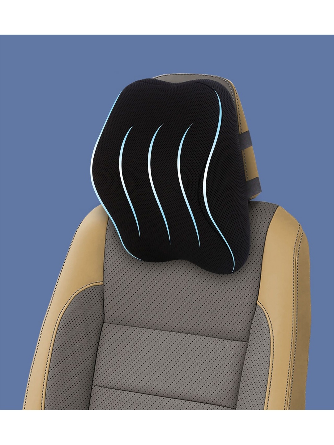 

Travel Blue Black Memory Foam Filling Ultra Soft Car Seat Head Rest Pillow