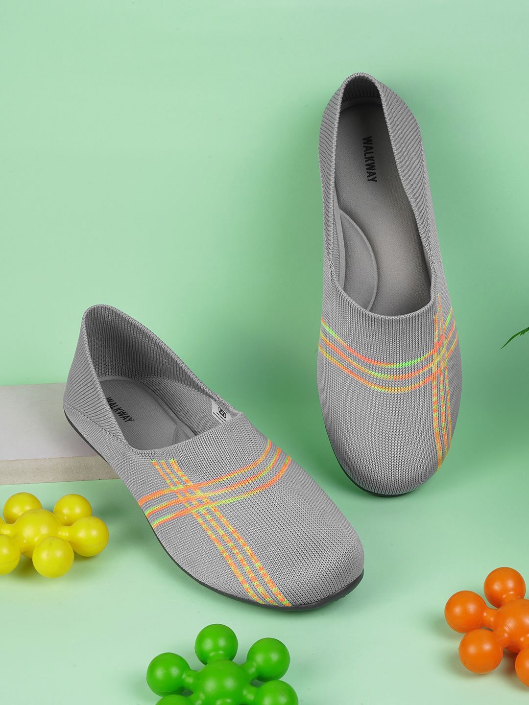 

WALKWAY by Metro Women Synthetic Walking Non-Marking Shoes, Grey