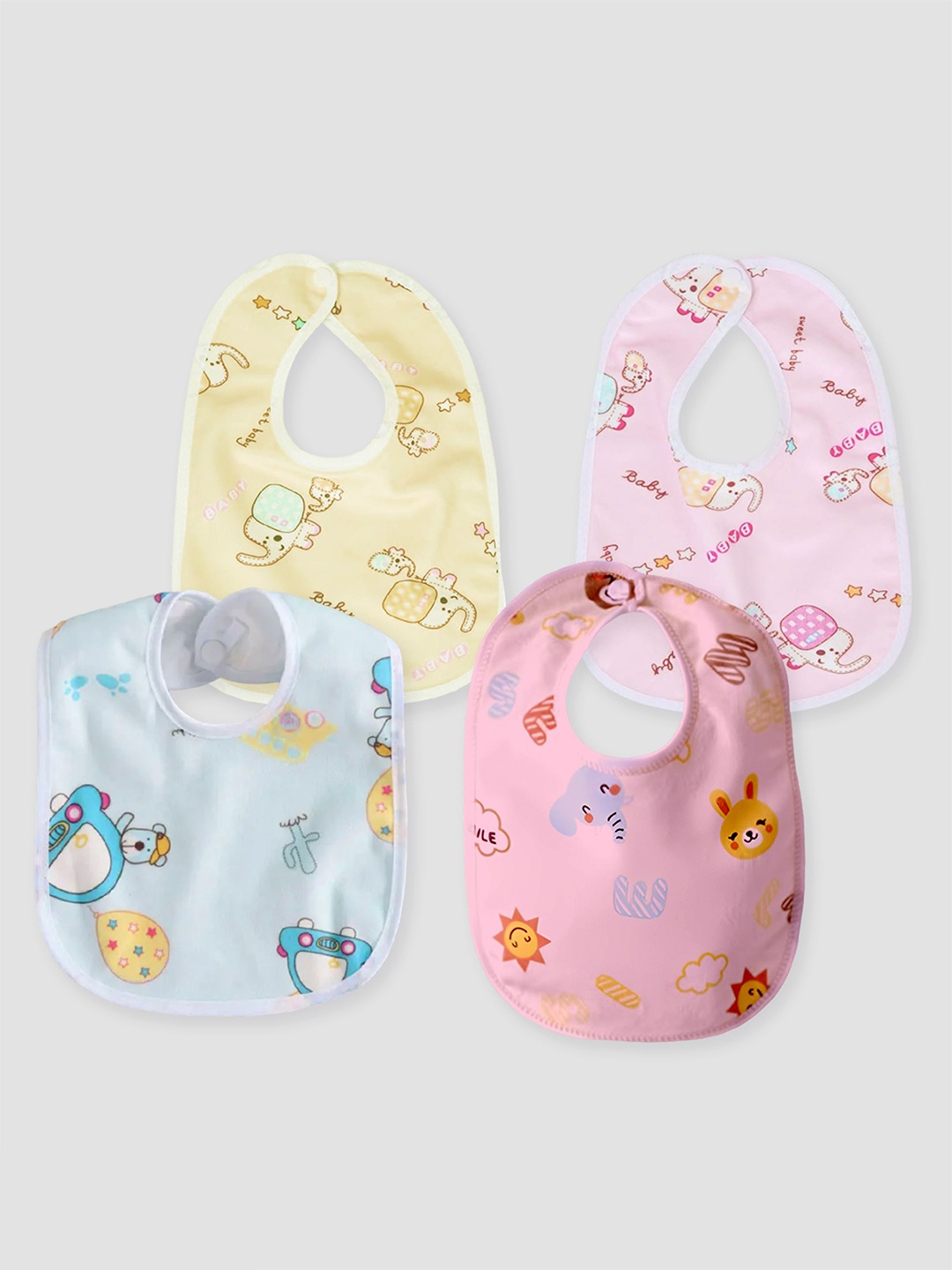 

Kidbea Infant Pack Of 4 Printed Bibs, Blue