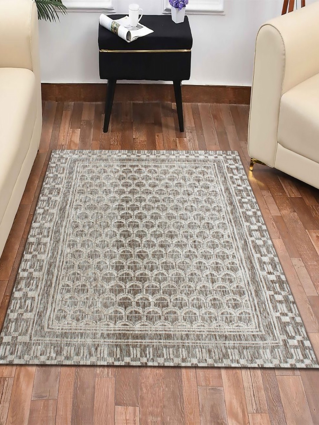 

MULTITEX Camel Brown & Beige Geometric Anti Skid Rectangular Carpet