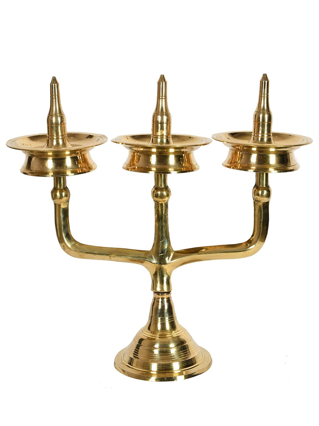 

Exotic India 19" Super Large Three Lamps in Brass, Gold
