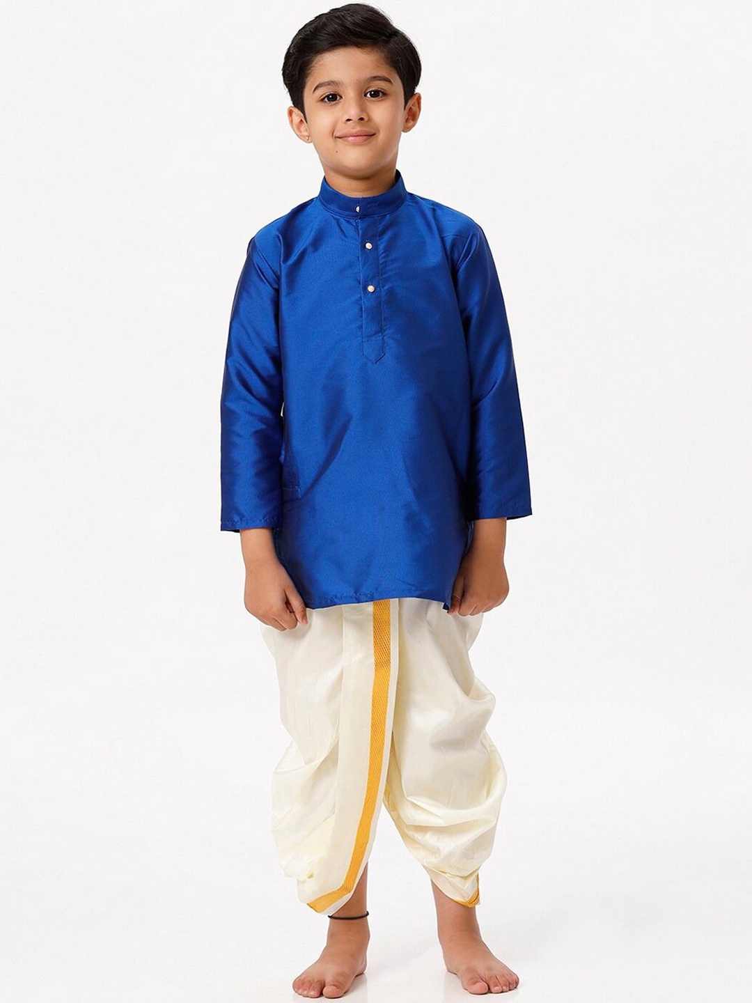 

Ramraj Boys Kurta With Panchakacham, Blue