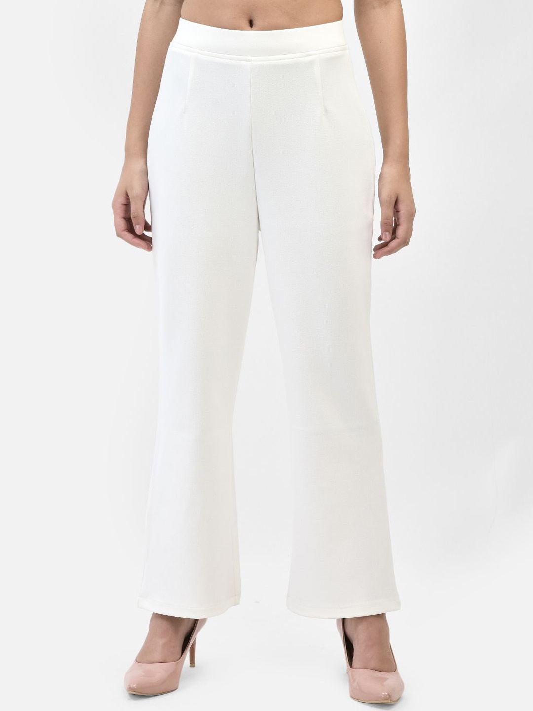 

FUTURO Women Relaxed Loose Fit High-Rise Trousers, White